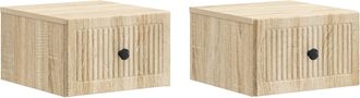 vidaXL Mesita De Noche De Pared 2 Uds. Roble Sonoma 33 X 34,5 X 20 Cm Vidaxl