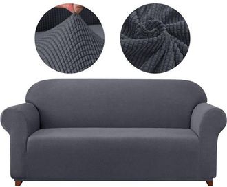 OEM Funda Para Sof&aacute; De 3 Plazas - S&uacute;per El&aacute;stica - Gris Oscuro (185-235 Cm)