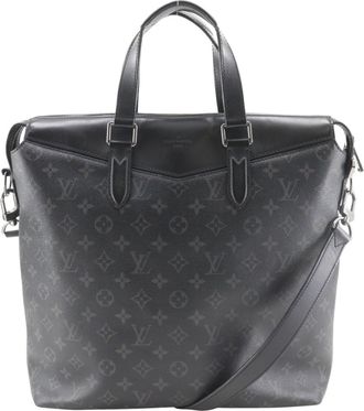 Louis Vuitton Black Canvas Monogram Briefcase Shoulder Bag (Pre-Owned)
