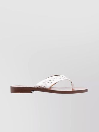 サンダル・ミュール Chloe White leather thong slippers NEW White Leather Sole - Cambiami