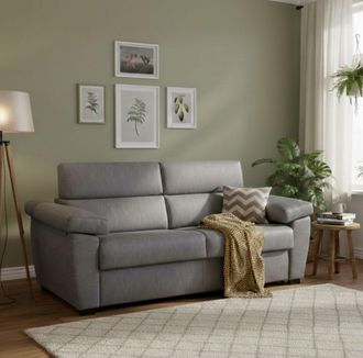 Dmora Sof&aacute; Cama 2 Plazas Queenie, Sof&aacute; Convertible Para Sal&oacute;n, Acolchado, Desenfundable, Calidad 100% Made In Italy, 185x95 H100 Cm, Gris - Dmora