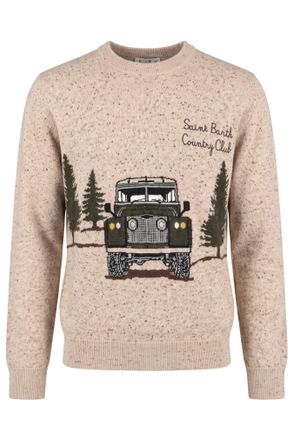 MC2 Saint Barth Donegal Wool Vintage Car Intarsia Crewneck Sweater