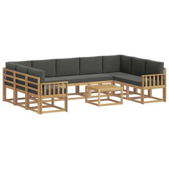 vidaXL Conjunto De Sof&aacute;s De Exterior 10 Pcs Blanco Y Antracita Vidaxl
