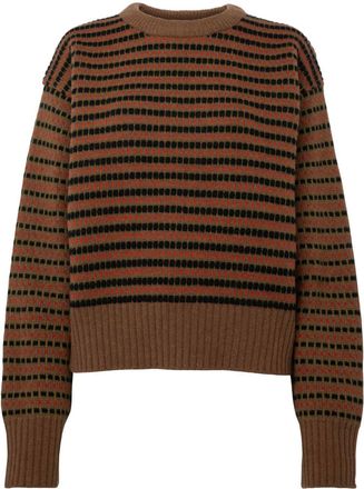 J.W.Anderson striped-jacquard wool sweater - women - Lambs Wool - S - Brown