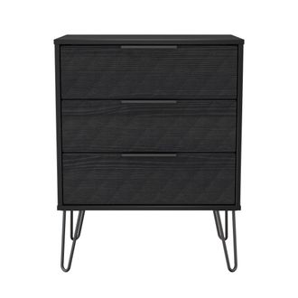 Lewis's Harlequin 3 Drawer Chest in Black Ash - Ready Assembled - Lewiss Home | TJ Hughes