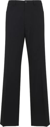 Balenciaga Rechte Getailleerde Broek - Heren - Wijde Broeken - Zwart - XL - Leer - Broeken