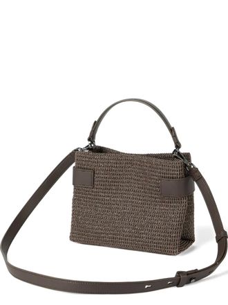 Brunello Cucinelli small Essence net-embroidered tote bag - Bruin