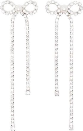 Self Portrait Crystal-embellished Bow Earrings