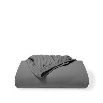 Bare Home Organic Cotton Jersey Fitted Sheet in Grey at Nordstrom, Size Twin X-Long