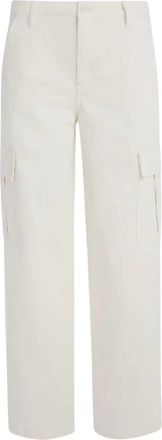 Guess Hoge taille cargo chino broek - Dames - Straight fit broeken - Wit - W29 - Katoen - Broeken