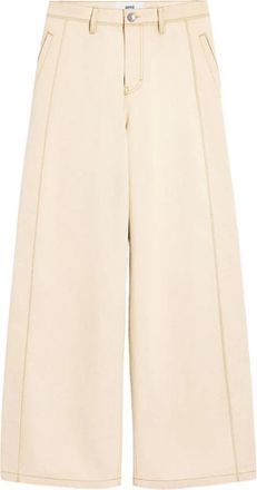 Ami Jeans in cotone a gamba ampia - Toni neutri