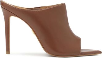 Kazar Bruine flip-flops met slanke hak en puntige neus - Dames - Muiltjes - Bruin - 37 EU - Leer - Schoenen