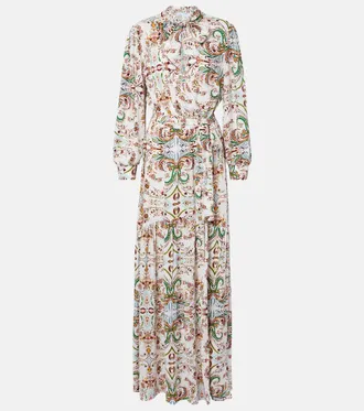 Melissa Odabash Skylar tie-neck printed maxi dress
