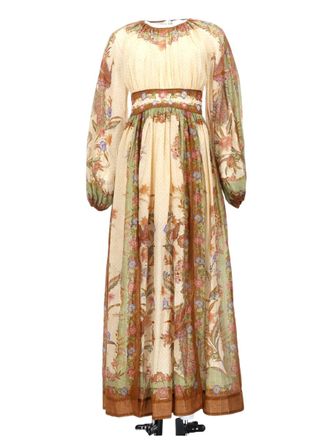 Zimmermann Maxi Dress With Floral Pattern And Voluminous Sleeves
