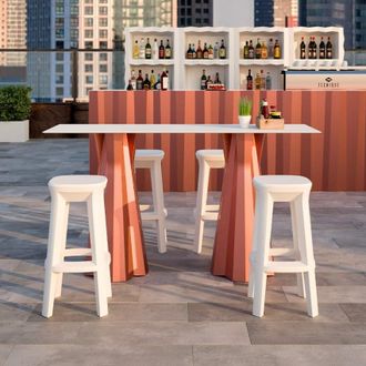 Plust Taburete De Bar Cuadrado 74cm Dise&ntilde;o Moderno Interior Exterior Frozen S1-q - Verde Oscuro