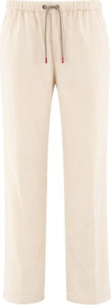 Kiton Elegante Broeken - Heren - Straight fit broeken - Beige - W36 - Leer - Broeken