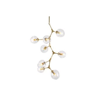 OEM Chemistry Gold Vertical - L&aacute;mpara Colgante Vertical Moderna De 8 Luces