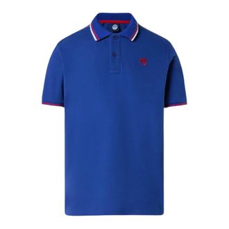 North Sails Polo Shirts, male, Blue, Size: 2XL Polo shirt with striped trims