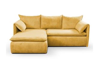 VENTE-UNIQUE.COM Sof&aacute; rinconera terciopelo mostaza
