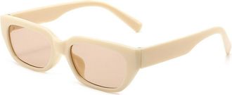 Generic Small Frame Outdoor Mens Sunglasses Vacation Womens Commuter Driving Sun Glasses(Beige)