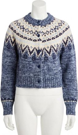Z Supply North Sea Fairisle Cardigan In Blue Velvet