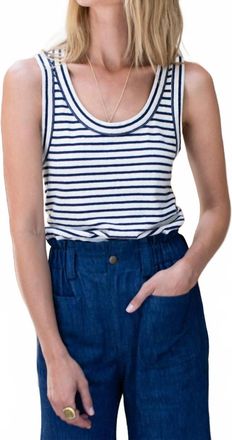 Emerson Fry Go To Tank Top In Navy Stripe