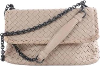 Bottega Veneta Pre-owned Olympia Schoudertas - Dames - Vintage Schoudertas - Beige - ONE Size - Leer - Vintage