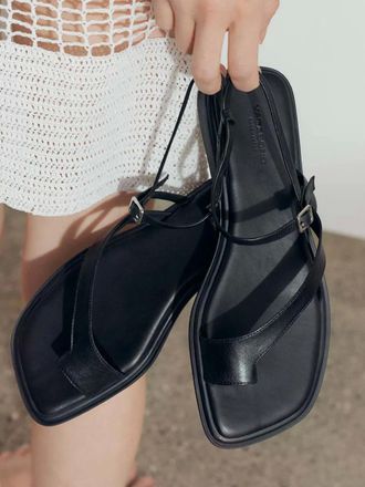 Vagabond buckle-fastening leather sandals - women - Calf Leather/Calf Leather/Leather - 39 - Black