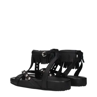 Isabel Marant Studded Fringe Sandal - Black