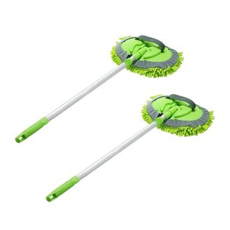 OEM Fregona 2 En 1 Para Lavado De Autos Con Mango Largo, Extensor Y Cepillo Para Polvo De Microfibra Y Chenilla De 24 A 46 Pulgadas