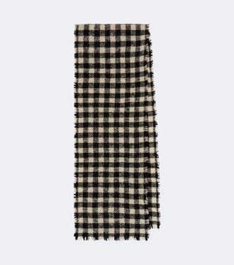 Ralph Lauren Sciarpa in lana a quadretti con frange