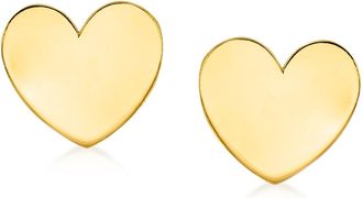RS Pure by Ross-Simons 14kt Yellow Gold Heart Earrings