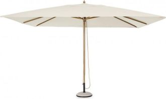 Konte Design Sombrilla de jard&iacute;n de aluminio efecto madera, lona beige 3x4