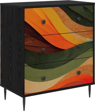 vidaXL Cajonera Bonn Estampado De Onda Retro 66 X 36,5 X 76 Cm Vidaxl