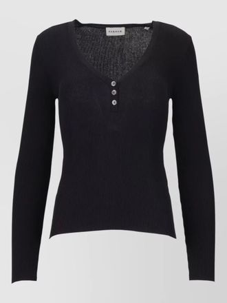 Parosh knit top v neckline long sleeves buttons