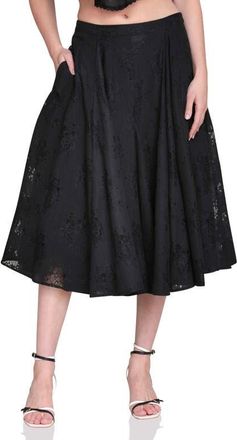 Avec Les Filles Lace Inset Skirt in Black at Nordstrom, Size 4