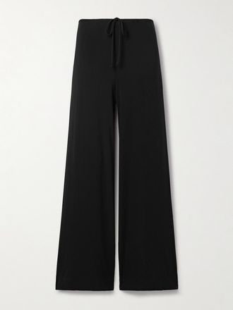 Nili Lotan Pantaloni A Gamba Larga In Jersey Stretch Adriel - Nero
