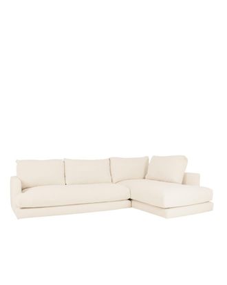Deco Wood Sof&aacute; 3/4 plazas con chaise longue derecho tono blanco roto 275x190cm