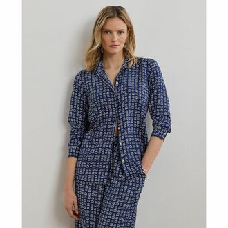 Ralph Lauren Shirt van cr&ecirc;pe met lange mouwen en print