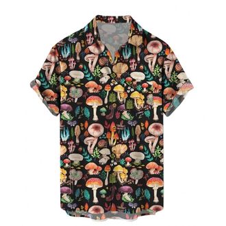 Generic 2023 Mens Shirts - Hawaiian Shirt Summer Fashion Coloured Printed Casual Shirt Lapel Mens Slim Fit Holiday Beach Shirts Loose Quick Drying Breathable 