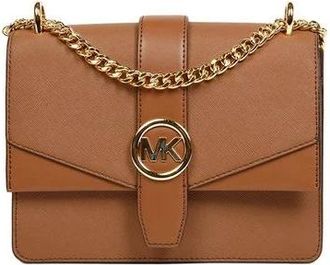 Michael Kors Greenwich Small Flap Crossbody Bag - Dames - Schoudertassen - Bruin - ONE Size - Leer - Tassen