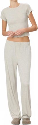 &Eacute;terne Relaxed Lounge Pants In Heather Oatmeal