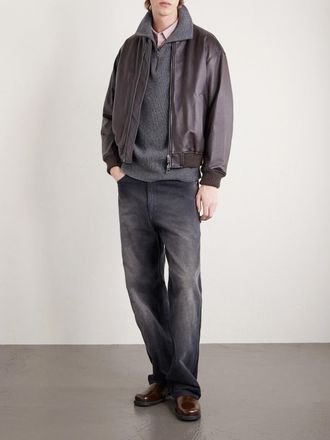 The Elder Statesman Clemente Ribbed Cashmere Half-Zip Sweater