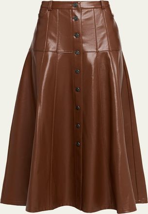 Cinq &agrave; Sept Veena Vegan Leather Midi Skirt