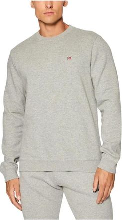 Napapijri Ronde Hals Lange Mouw Katoenmix Sweatshirt - Heren - Sweatshirts - Grijs - L - Katoen - Hoodies & sweatvesten