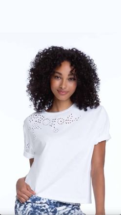 Elliott Lauren Eyelet Tee In White