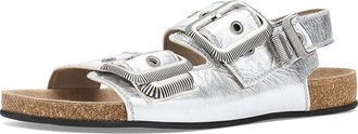 AllSaints Staffa Sandals Womens Sandals Silver Shine : 7.5 M, Synthetic