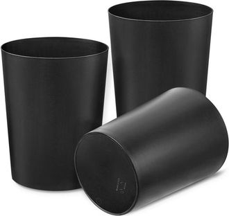 OEM Juego De 3 Papeleras De 21 X 21 X 26,5 Cm - Para Ba&ntilde;o, Cocina, Oficina, Dormitorio - Negras