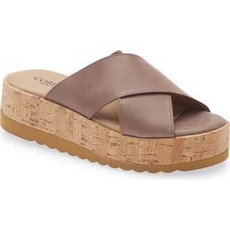 Cordani Kali Platform Slide Sandal in Tmoro Leather at Nordstrom, Size 6.5Us