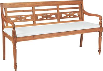 vidaXL Vidaxl - Banco Batavia Con Cojines 150 Cm Madera Teca